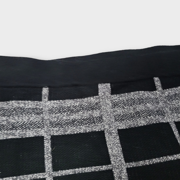Melissa Paige Black/Silver Plaid  Bodycon Sweater Knit Skirt Women's Sz XL - Picture 3 of 5